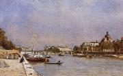 Stanislas lepine Paris,Pont des Arts oil painting